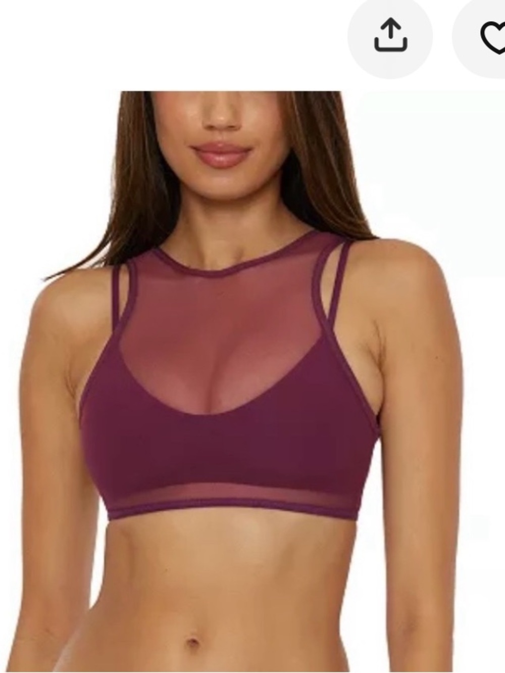 Becca Women's Burgundy Mesh Bralette & Bikini bottom NWT
